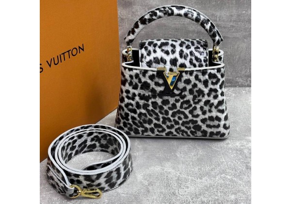 Сумка Louis Vuitton Capucines BB Mini White Leopard