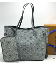 Сумка Louis Vuitton Neverfull Monogram Denim Grey Blue