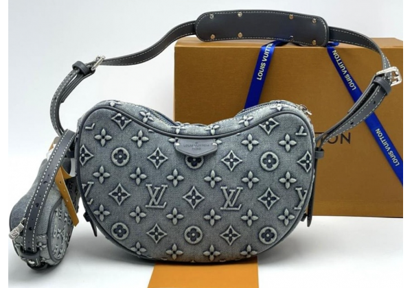 Сумка Louis Vuitton Croissant MM Monogram Denim Grey Blue