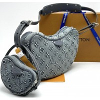 Сумка Louis Vuitton Croissant MM Monogram Denim Grey Blue