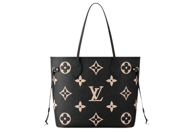 Сумка Louis Vuitton Neverfull Monogram MM Black Beige