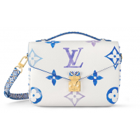 Сумка Louis Vuitton Pochette Metis MM Monogram White Blue