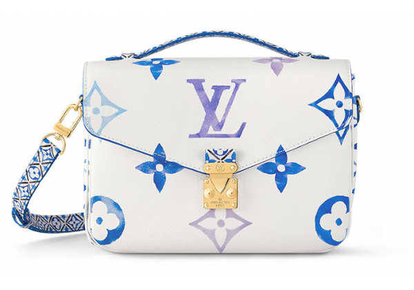 Сумка Louis Vuitton Pochette Metis MM Monogram White Blue