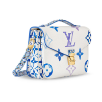 Сумка Louis Vuitton Pochette Metis MM Monogram White Blue