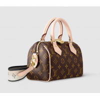 Сумка Louis Vuitton Speedy 20 Monogram Brown с плечевым ремнем