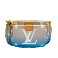 Сумка клатч 3 в 1 Louis Vuitton Pochette Monogram GIANT Leather голубая