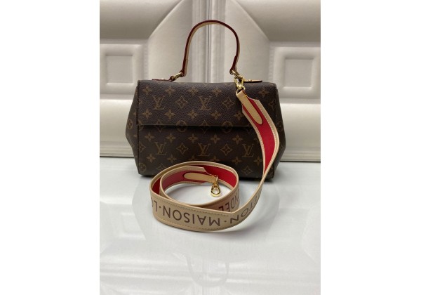 Женская сумка Louis Vuitton FAVORITE с бело-красным ремнем
