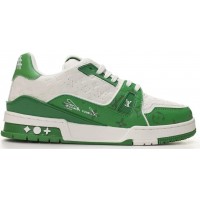 Кроссовки Louis Vuitton Trainer Signature White Green