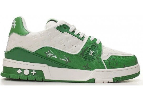 Кроссовки Louis Vuitton Trainer Signature White Green
