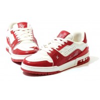Кроссовки Louis Vuitton Trainer Signature White Red
