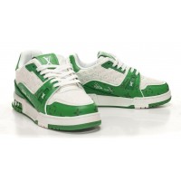Кроссовки Louis Vuitton Trainer Signature White Green