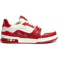 Кроссовки Louis Vuitton Trainer Signature White Red