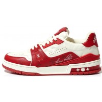 Кроссовки Louis Vuitton Trainer Signature White Red