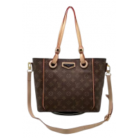 Сумка Louis Vuitton Neverfull коричневая с бежевой ручкой 