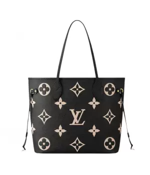 Сумка Louis Vuitton Neverfull Monogram MM Black Beige