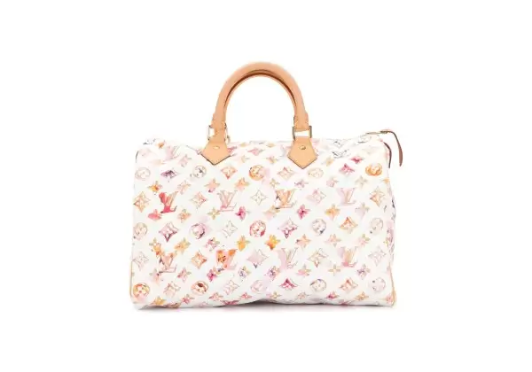 Сумка Louis Vuitton Speedy 35 с принтом белая