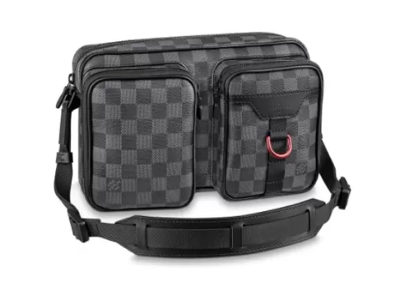 Сумка Louis Vuitton мужская Utility в клетку черная