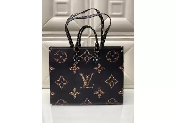 Сумка Louis Vuitton ONTHEGO черная c принтом