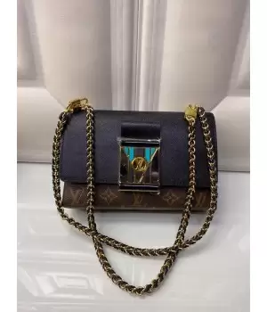Сумка Louis Vuitton черно-коричневая с синим